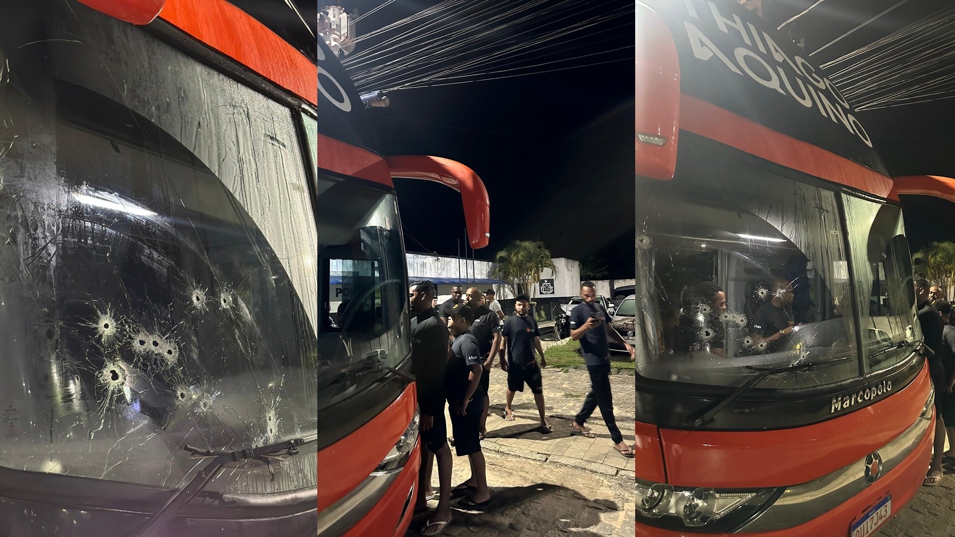 Ônibus com equipe de Thiago Aquino sofre tentativa de assalto; bandidos dispararam vários tiros