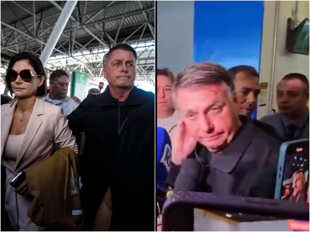 Impedido de viajar, Bolsonaro chora em embarque de esposa para posse de Trump